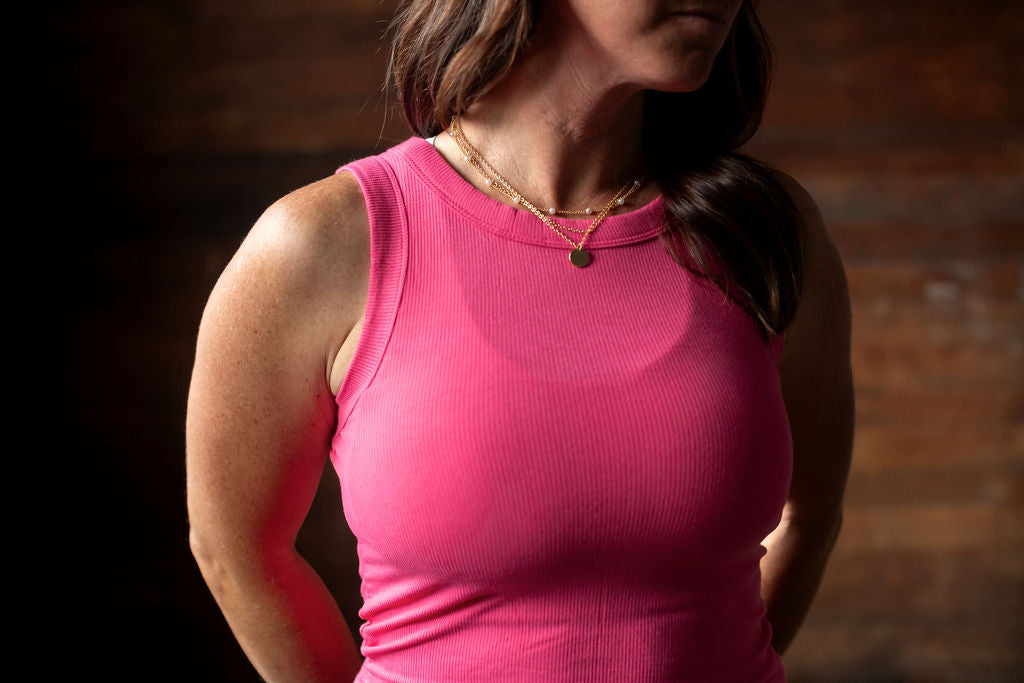 Alli Ribbed Round Neck Tank