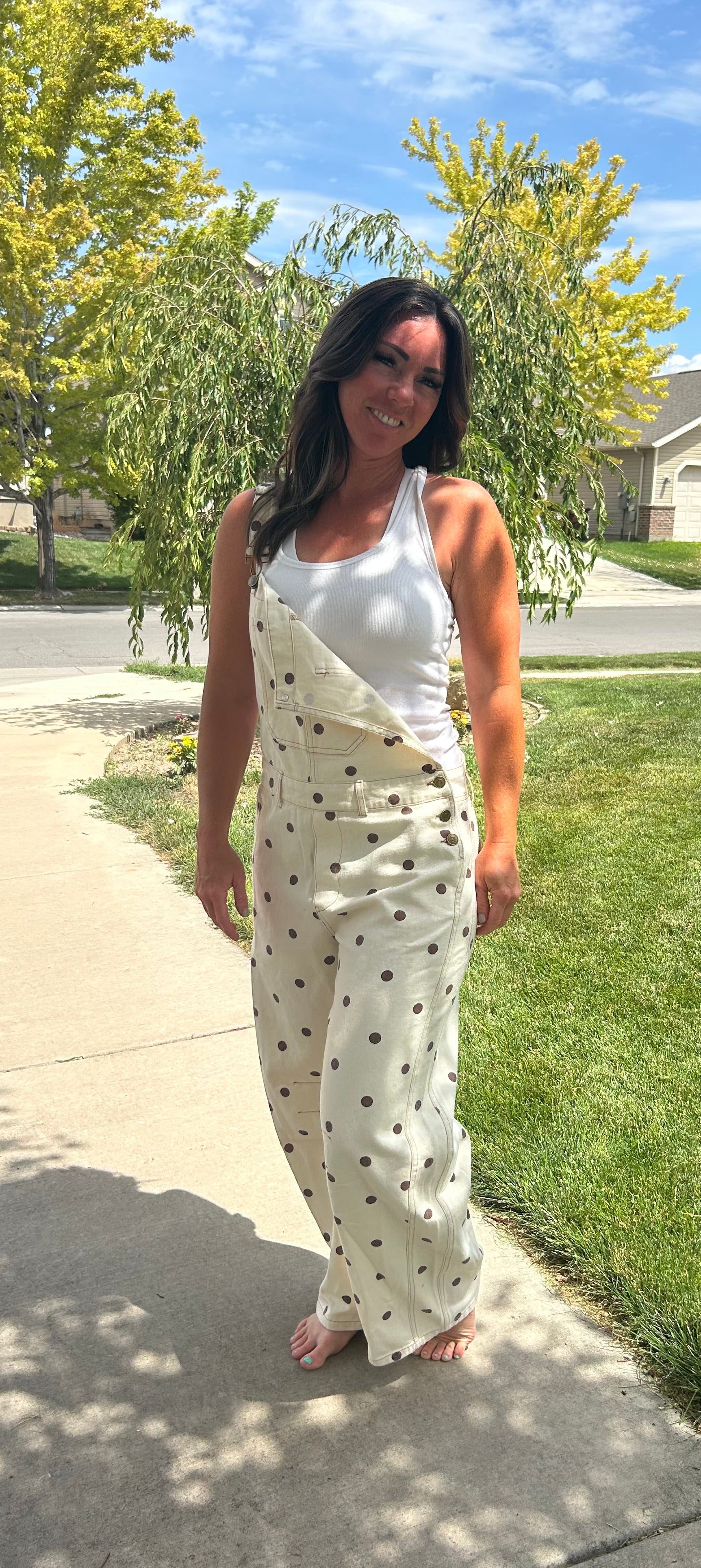 Addy Polk A Dot Overalls