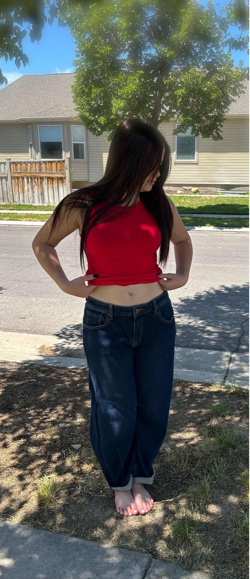 Demi Risen Barrel Jeans
