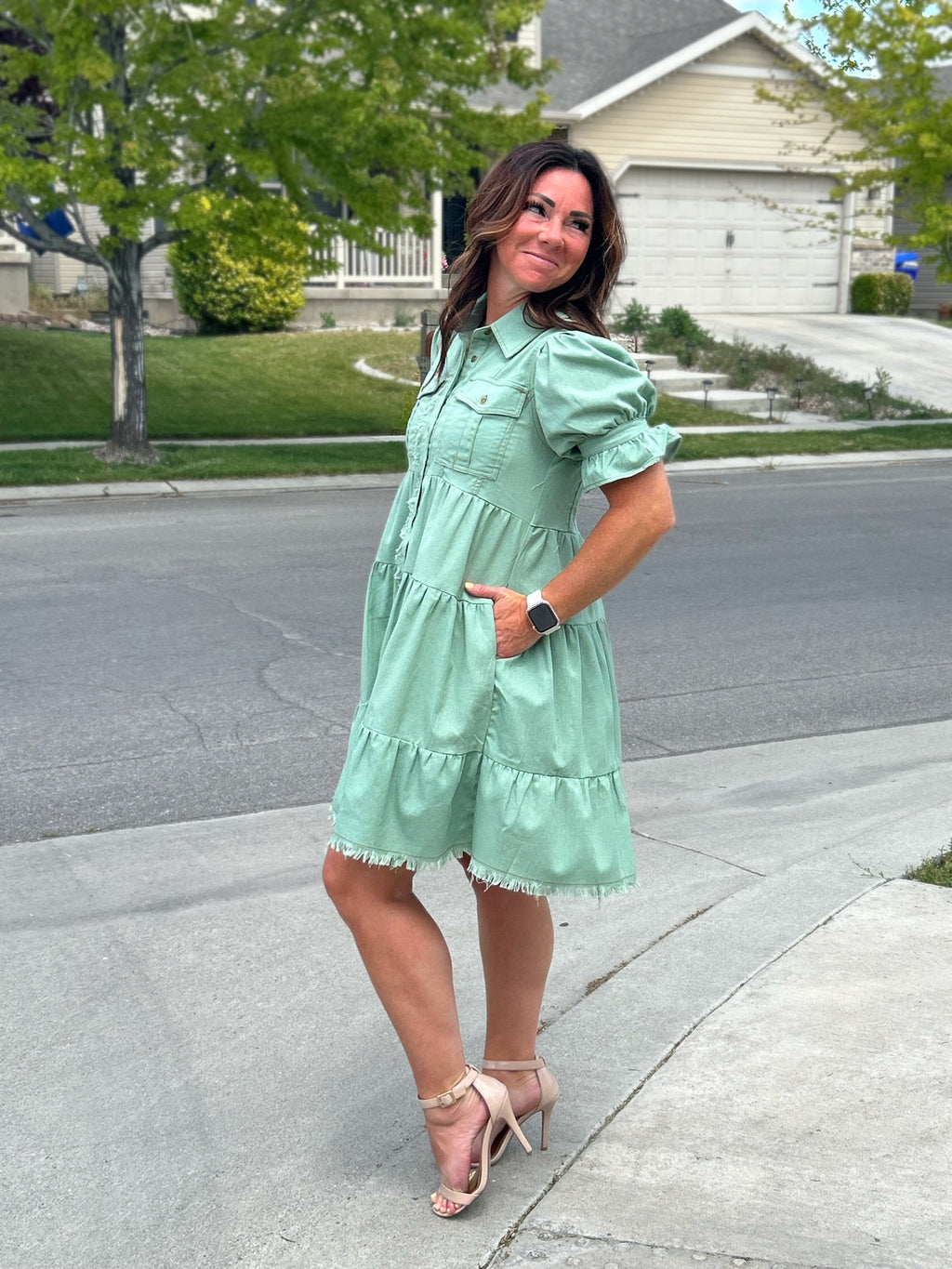 Sierra Sage Tiered Dress