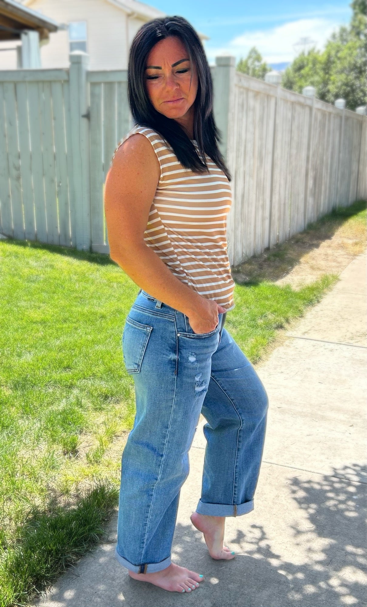 Bryn Risen Barrel Jeans
