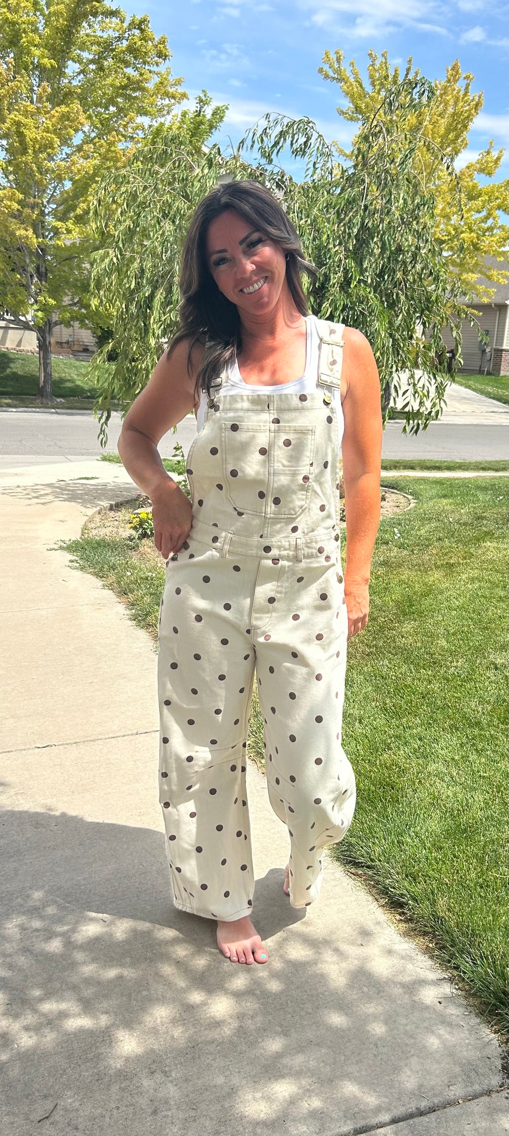 Addy Polk A Dot Overalls