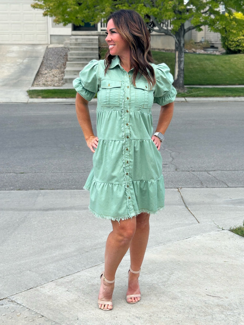 Sierra Sage Tiered Dress